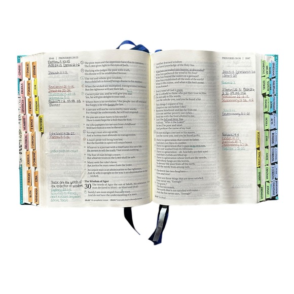 NKJV Journal the Word Bible Cloth Board Thomas Nelson Floral Annotated - Picture 8 of 11